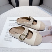包头半拖鞋 百搭软平底一脚蹬懒人鞋 女外穿2026年春季 时尚 新款 法式