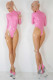 女 乳胶紧身衣 艳粉色拼透明色 latex 乳胶衣 高弹 定制 SUYI
