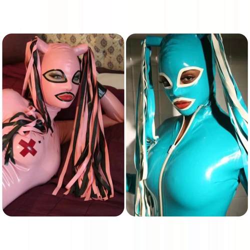 乳胶头套 lucy经典款 含双发辫 假发 cosplay 定制