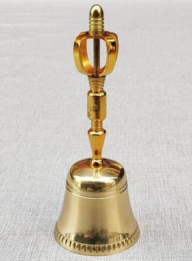 浮莲笙佛具用品佛龛供桌佛具摆件法器铜铃道铃全铜抛光手摇铃碰铃