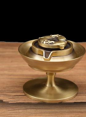 宏达 全黄铜扭乾转坤流香禅倒意沉香倒流香熏香炉意创铜器摆件