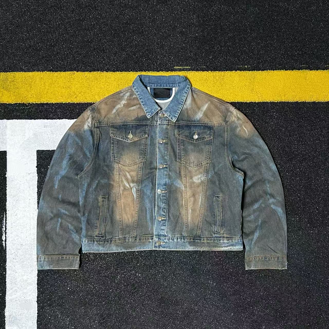 美式复古水洗牛仔外套男街头小众做旧宽松夹克