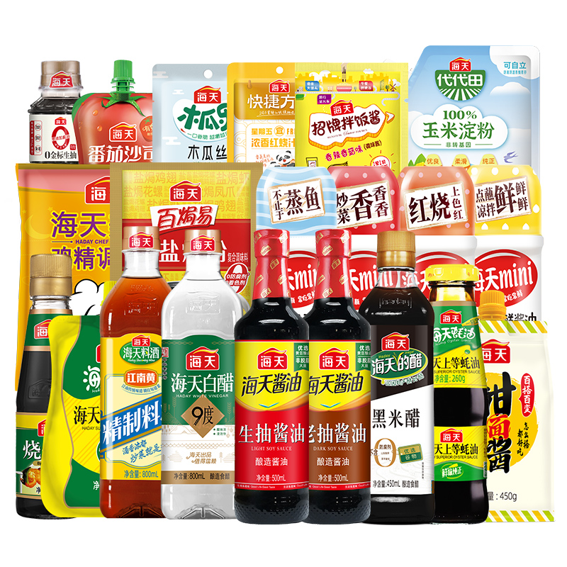 海天生抽老抽醬油蠔油雞精醋拌飯醬番茄醬鹵料包白糖燒烤調味料_海天味業旗艦店_糧油調味_速食_干貨_烘焙