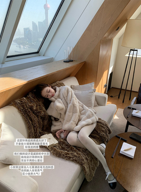 SourceWithU 冬眠小貂 环保皮草蝴蝶结设计仿真貂皮立领毛毛外套