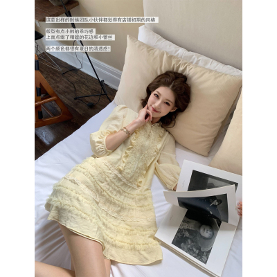 SourceWithU蕾丝花边连衣裙短裙