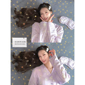 100棉早秋紫色显白可爱kitty睡衣睡裤 SourceWithU 睡衣派对 眼罩