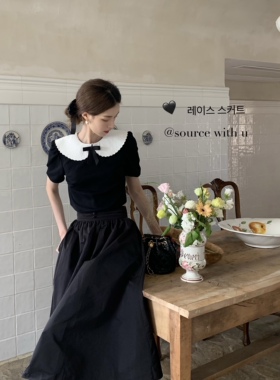 SourceWithU 赫本yyds 蝴蝶结短款小衬衫女上衣夏