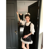 2色设计感花瓣背心裙拼接遮肉短款 SourceWithU戴莉 猫 连衣裙女