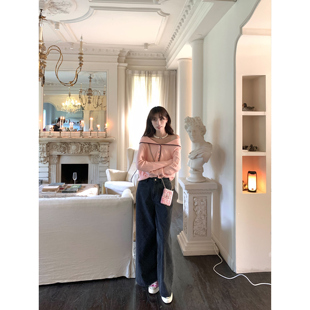 八分遮肉阔腿直筒牛仔裤 85棉碳灰气质长裤 巴黎时刊 SourceWithU