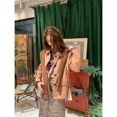 SourceWithU麂皮西装半裙