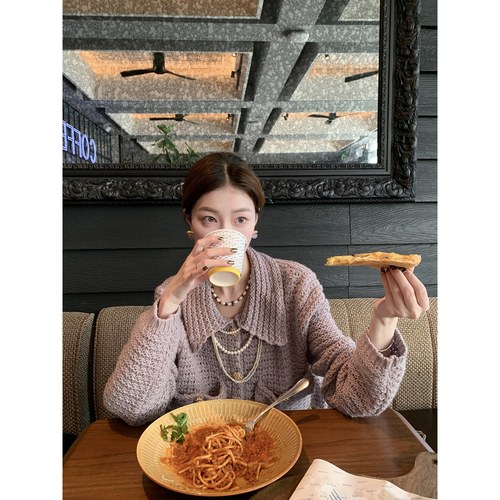 SourceWithU小香风针织开衫半裙