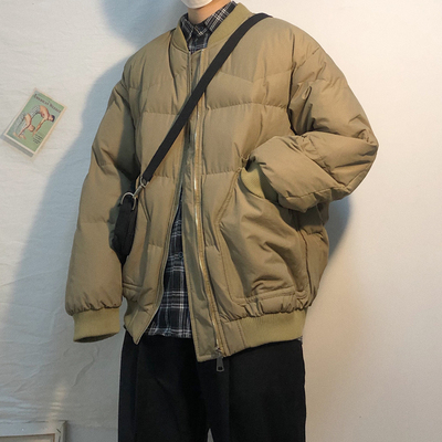 加厚加棉冬季格子棒球服棉衣