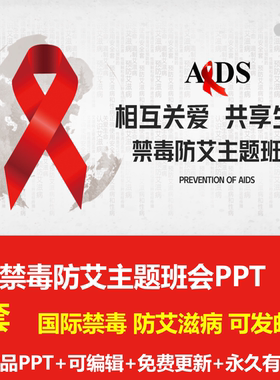 禁毒防艾主题班会PPT认识毒品和艾滋病危害青少年如何预防吸毒