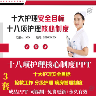 十八项护理核心制度PPT十大护理安全目标分级护理病房管理制度
