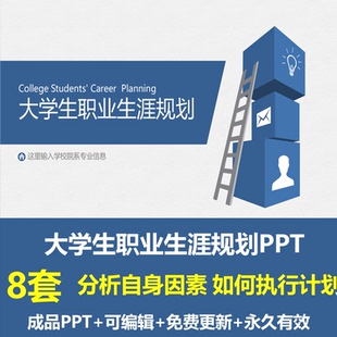 大学生职业生涯规划PPT模板自身因素分析如何执行计划外在因素PPT