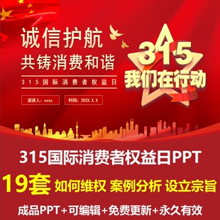315消费者权益日知识讲座PPT成品课件如何维权案例分析设立背景