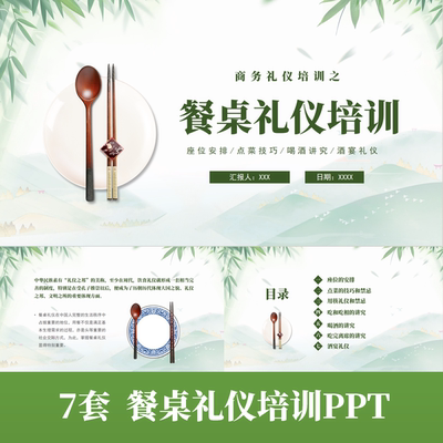 餐桌礼仪培训PPT酒桌文化礼仪中西餐桌礼仪入座点菜吃菜离席礼仪