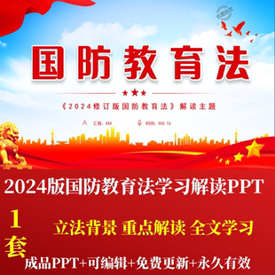 2024版国防教育法学习解读PPT立法背景重点内容解读全文法条学习