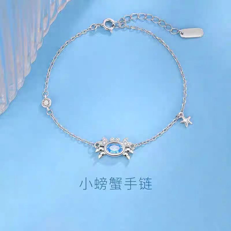 王俊凯同款小螃蟹手链女生款轻奢小众精致银手饰礼物送女友情人