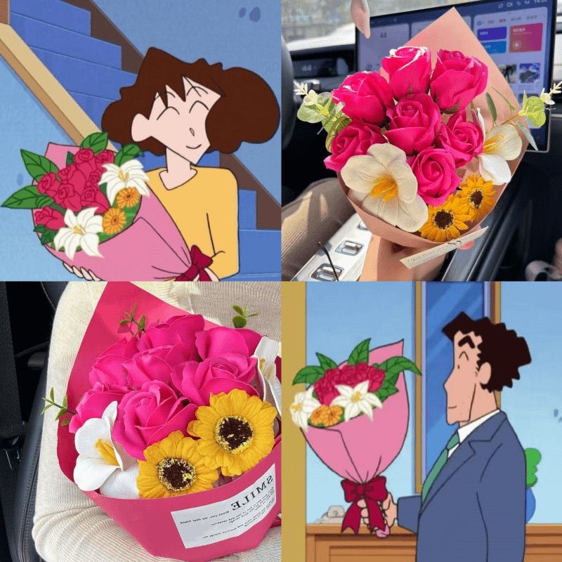 广志送给美伢的花束见面小花束成品仿真花实用礼品生日礼物送女友