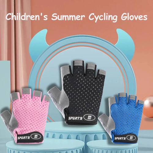 Summer Children's Gloves Cycling Hiking Breathable Mesh Kids