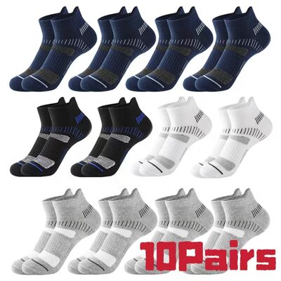 10 Pairs Running Ankle Socks Men Winter Athletic Cotton Fitn
