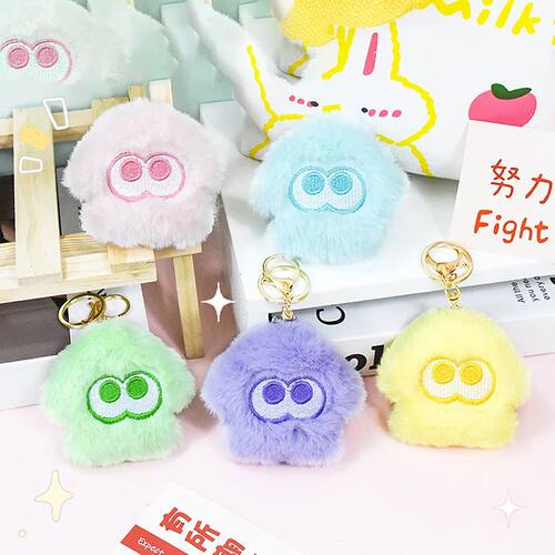 Splatoon Inkling Plush Keychain Anime Orange Red Inkling Kaw