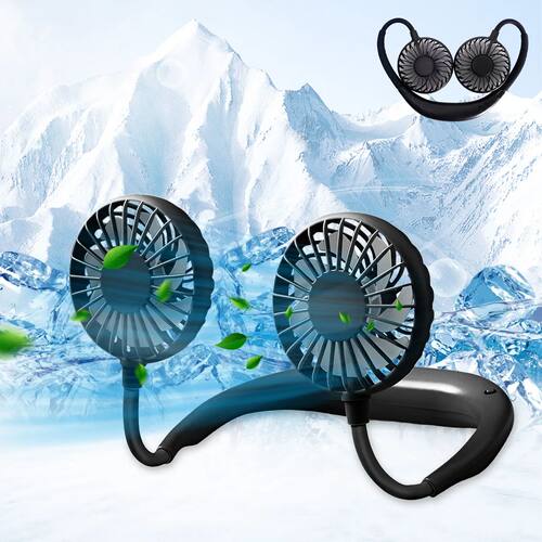 Portable Hanging Neck Fans 3-Speed Adjustable Neck Dual Fan