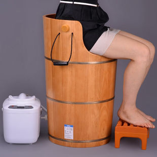 定制木风橡木熏蒸桶蒸汽泡脚木桶足浴腿部蒸汽家用洗脚桶6070可选