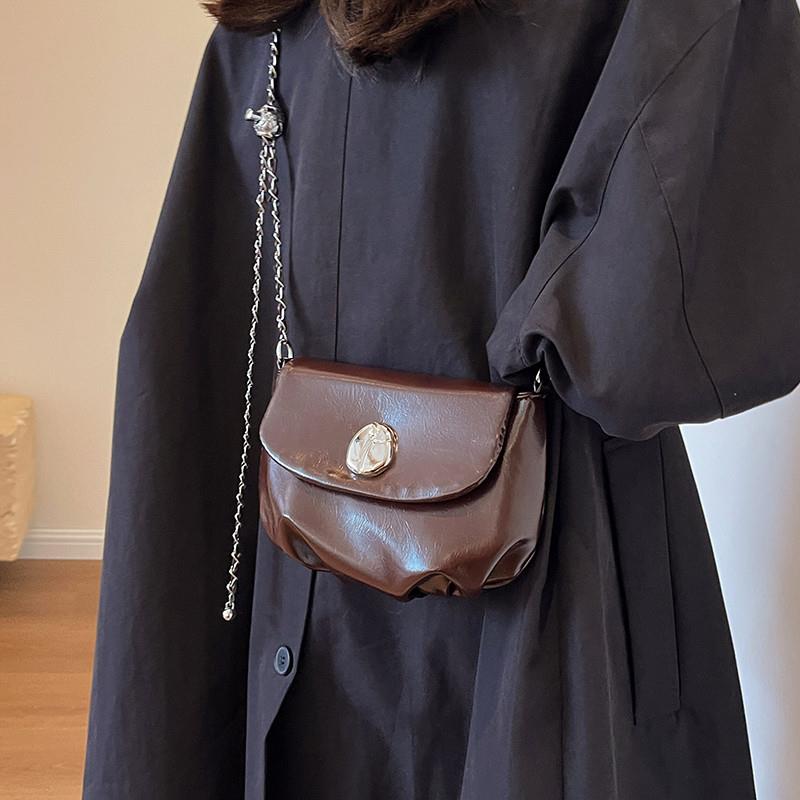 Lee Vsasi高级感复古小众美拉德棕色包包女2025新款夏季百搭链条