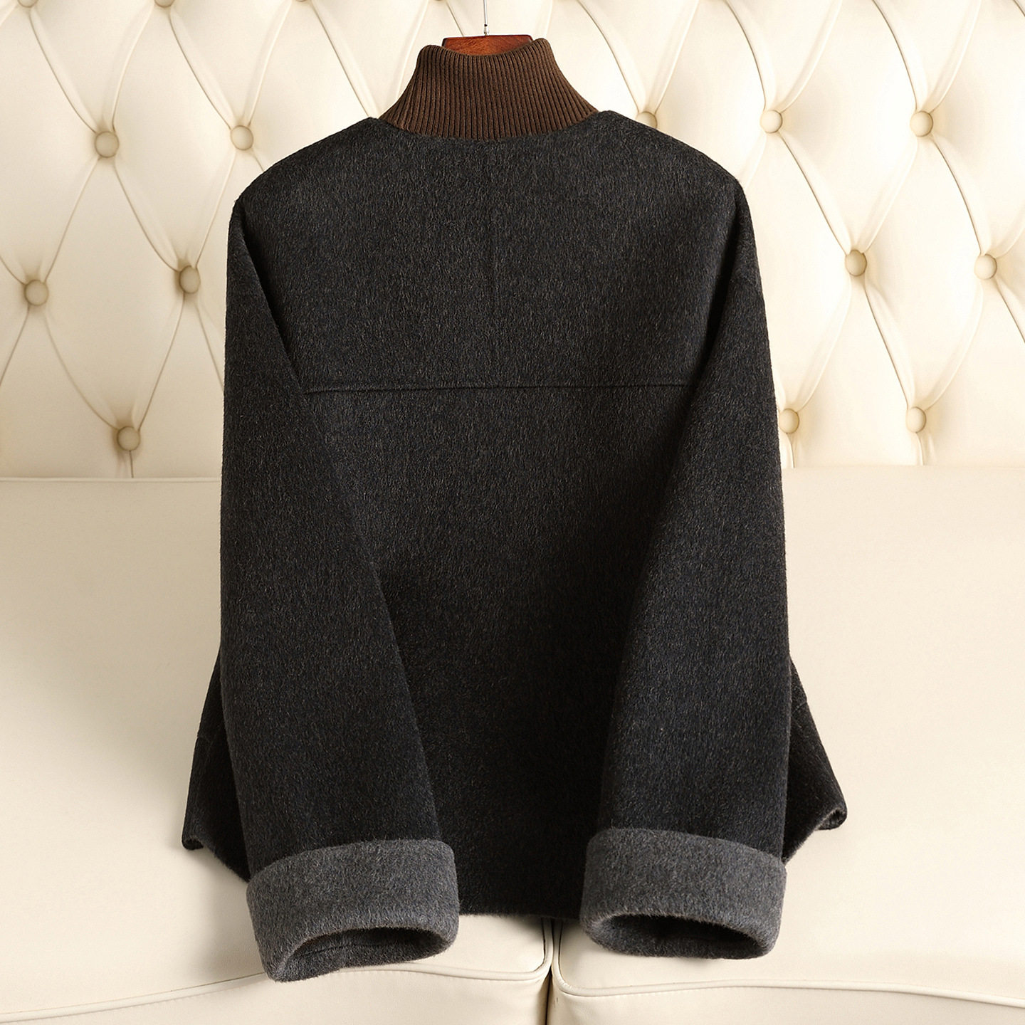 小个子双面绒羊毛大衣女短款2025秋冬新款显瘦小香风毛呢外套