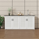 户外铝合金洗手池一体成型式 台盆防水防晒防锈别墅园储物柜