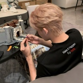 字母刺绣小众潮牌夏季 纯棉宽松男士 情侣半袖 重磅Asrts新款 短袖 T恤