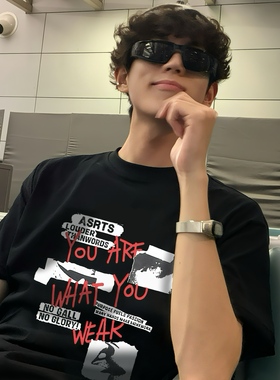 重磅 Asrts新款小众潮牌美式夏季纯棉宽松男士情侣半袖短袖T恤ins