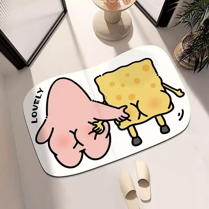 硅藻泥卡通屁屁浴室地垫卫生间吸水地毯防滑速干进门垫子厕所脚垫,居家布艺,家用脚垫,淘宝优惠券,粉丝福利购,淘宝优惠卷