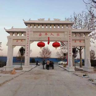 石雕寺庙景区三门五门仿古浮雕石牌坊大理石花岗岩石材村口石牌楼