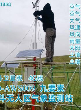 北斗九要素气象站无人区9要素监测站BD-AWS009北斗卫星传输数据