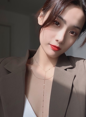 蛇骨链小众设计项链女ins嘻哈双层复古个性扁平锁骨链