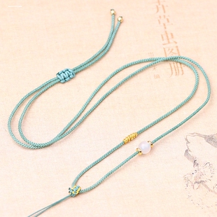 黄金玉石佛观音貔貅吊坠绳玉坠绳宝宝红绳项链绳吊坠挂绳男女