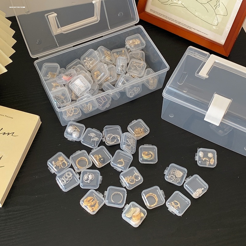 防氧化透明首饰盒收纳盒2022新款耳环饰品整理储物空间戒指防尘盒