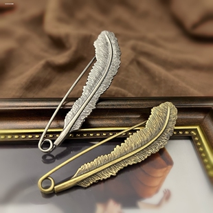 【扣针】复古风胸针竹节羽毛树枝简洁夏季披肩扣针胸针