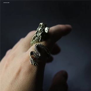 夹烟指环潮人抽烟指环戒指烟托创意礼品饰品指环霸气龙形戒指烟托