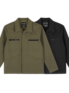 GOSNACE/GOS 水洗做旧Vintage褶皱双层面料clean fit翻领休闲夹克