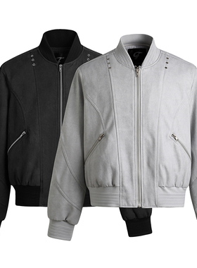 GOSNACE/GOS 扎染棒球领波纹夹克休闲短款clanfit日常百搭外套