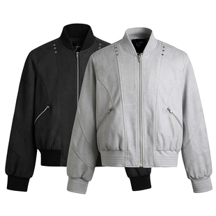 GOSNACE/GOS 扎染棒球领波纹夹克休闲短款clanfit日常百搭外套