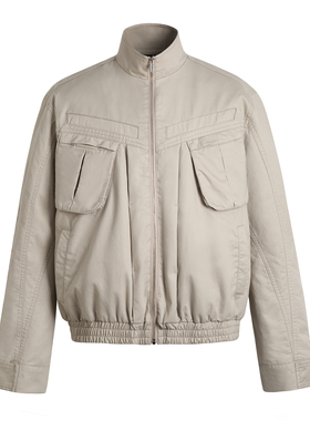 GOSNACE/GOS 美式复古立领工装风语夹克男宽松多口袋clanfit外套