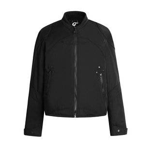 GOSNACE/GOS 立领设计黑色春秋短款长袖外套日常休闲百搭半甲夹克