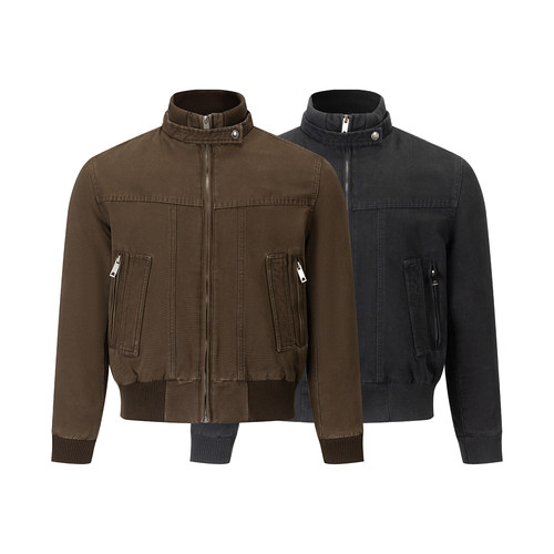 GOSNACE/GOS 复古cleanfit海鸥立领短款工装长袖休闲拉链夹克外套