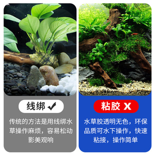 水草胶专用粘石头假山盆景底座造景鱼缸珊瑚杜鹃根沉木胶水快干强力固定发泡莫斯水族水景植物骨架速干粘合剂