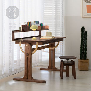 等等几木 预言家书桌儿童实木书法桌画画桌美术办公桌设计翻转桌